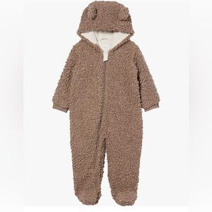 Noppies Fuzzy Brown Baby Bear Suit
